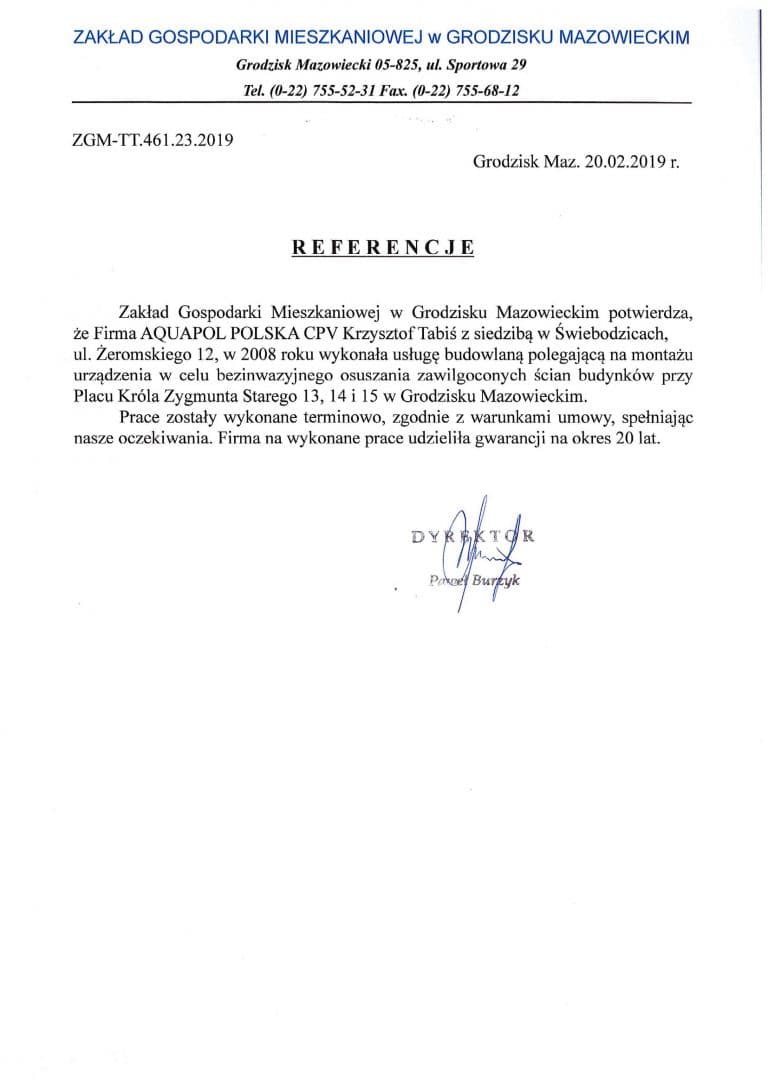 Zarząd Gospodarki Mieszkaniowej, Grodzisk Mazowiecki