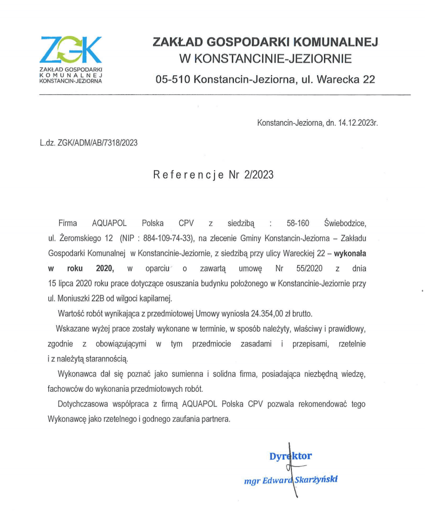Zakład Gospodarki Komunalnej, Konstancin-Jeziorna