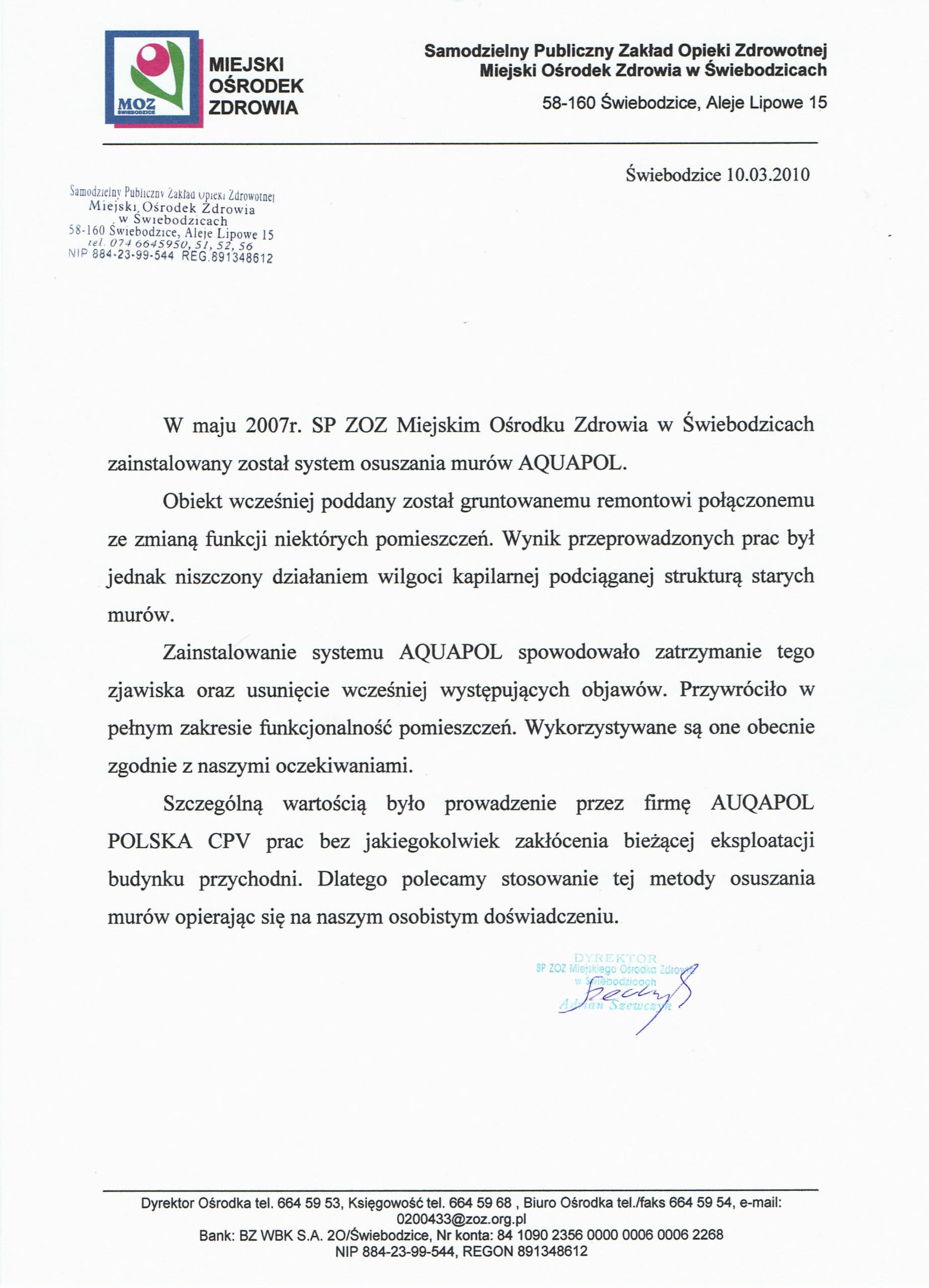 Miejski Ośrodek Zdrowia, Świebodzice