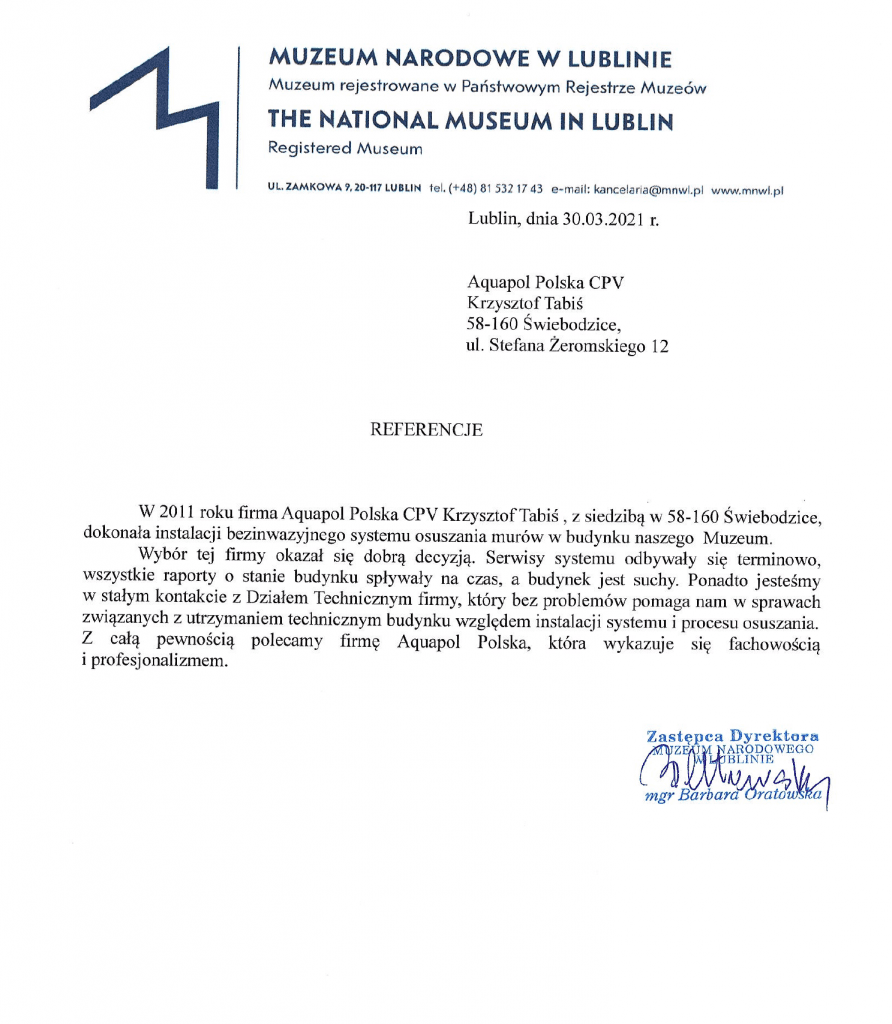 Zamek Lubelski — skrzydło południowe, obiekt osuszany metodą bezinwazyjną