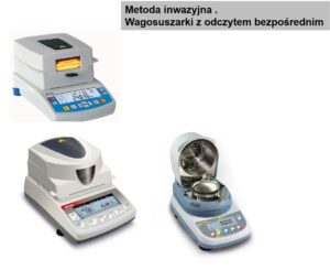 Trzy wagosuszarki laboratoryjne do inwazyjnego pomiaru wilgotności muru z odczytem bezpośrednim